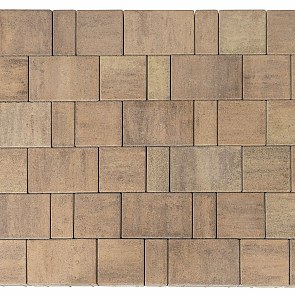 Тротуарная плитка вибропрессованная Старый город Ландхаус Color Mix тип 17 Прайд | 160х160х80 | BRAER